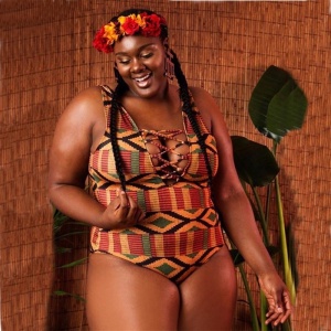 Maillot de bain africain une pièce imprimé afro tribal 1