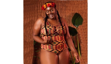 Maillot de bain africain une pièce imprimé afro tribal 2