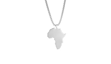 Pendentif Carte Africaine en Acier Inoxydable,lisse. 1