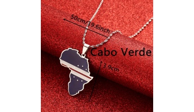 Collier avec pendentif carte du cap-vert, en acier inoxydable 1