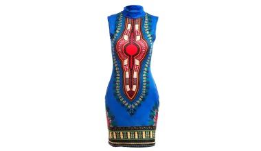 Robe Dashiki Moulante Coupe Cintrée aux Hanches 1