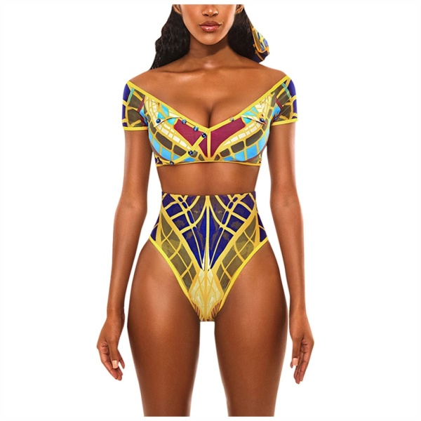 Maillot de bain bandeau épaules dénudés bas Taille haute 3