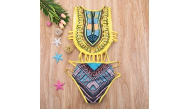 Maillot de bain une pièce aéré imprimé Dashiki 2