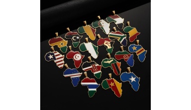 Pendentif carte de l’Afrique couleur drapeau pays d’Afrique 1