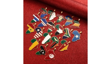 Pendentif carte de l’Afrique couleur drapeau pays d’Afrique 1