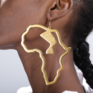 Boucles d'Oreilles Reine Néfertiti, Carte Africaine 1