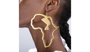 Boucles d’Oreilles Reine Néfertiti, Carte Africaine 1