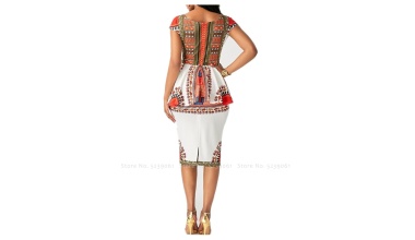 Robe chic imprimée Dashiki à manches courtes 4