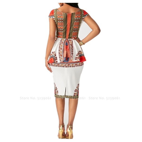 Robe chic imprimée Dashiki à manches courtes 6