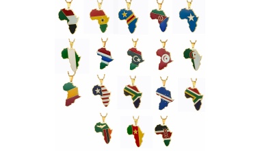 Pendentif carte de l’Afrique couleur drapeau pays d’Afrique 1