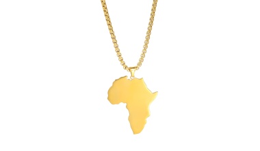 Pendentif Carte Africaine en Acier Inoxydable,lisse. 1