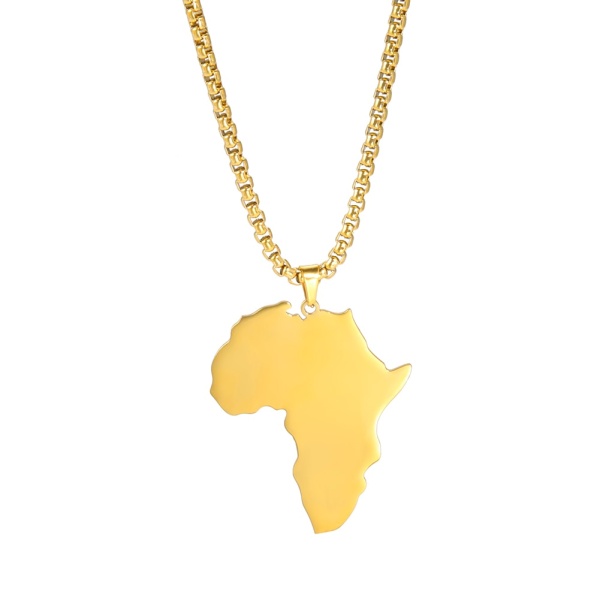 Pendentif Carte Africaine en Acier Inoxydable,lisse. 5