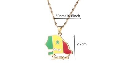 Pendentif drapeau du Sénégal avec chaîne 3