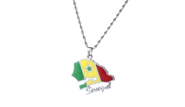 Pendentif drapeau du Sénégal avec chaîne 3