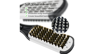 Brosse-Lissante-Cheveux-AISEELY-Brosse-Lisseur-Cheveux-Crepus-a-Poils-de-Sanglier-Peigne-a-Cheveux-Outils-de-Coiffage-pour-Brosse-Cheveux-Saine-Lisser-les-FrisottisNoire-0