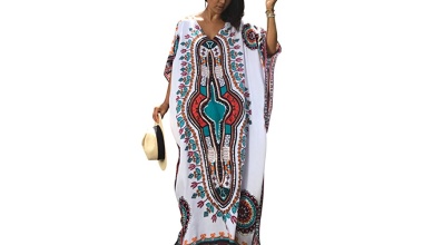 Bsubseach-Caftan-Femme-Robe-de-Plage-Grande-Taille-Manches-Courtes-Kaftan-Longue-Tunique-Djellaba-Holiday-Wear-Casualwear-0