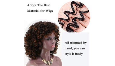 ColorfulPanda-Perruque-Afro-Synthetique-Kinky-Curly-Perruque-pour-Femmes-Cheveux-Boucles-Marron-Fonce-avec-Frange-Marron-Mixte-Couleur-Blonde-Perruque-Courte-Africaine-pour-les-Femmes-Noires-0