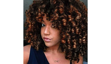 ColorfulPanda-Perruque-Afro-Synthetique-Kinky-Curly-Perruque-pour-Femmes-Cheveux-Boucles-Marron-Fonce-avec-Frange-Marron-Mixte-Couleur-Blonde-Perruque-Courte-Africaine-pour-les-Femmes-Noires-0