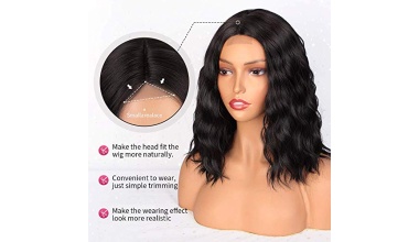 PORSMEER-Perruques-noire-femme-Naturelle-Lace-Hairline-Frontal-Wig-perruques-de-cheveux-ondules-naturels-cheveux-courts-boucles-perruques-pour-femmes-0