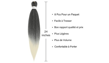 X-Tress-60cm-8-pieces-Tresage-Cheveux-Naturel-Africaine-Facile-a-Tresser-Cheveux-Synthetique-pour-Tresse-Blond-Meche-pour-Tresse-Meche-Tissage-Yaki-Pre-etire-Kanekalon-Fibre-Meche-CheveuxT1B613-0